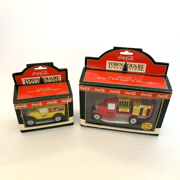 Coca-Cola Town Square Accessories 2 Vehicles 7920 7930 Vintage Collection 1990s - Picture 2 of 12